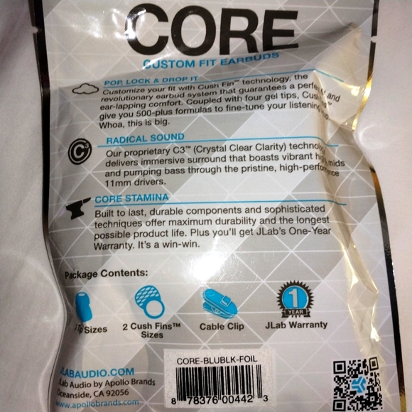 JLabs Core Custom Fit Earbuds. Sealed package. - Picture 2 of 2